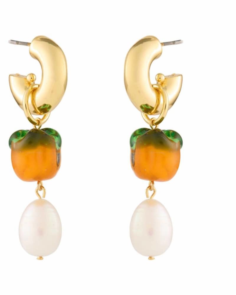 Front of a size O/S Positano Hoop Earrings in Orange in Orange by Mignonne Gavigan. | dia_product_style_image_id:330934